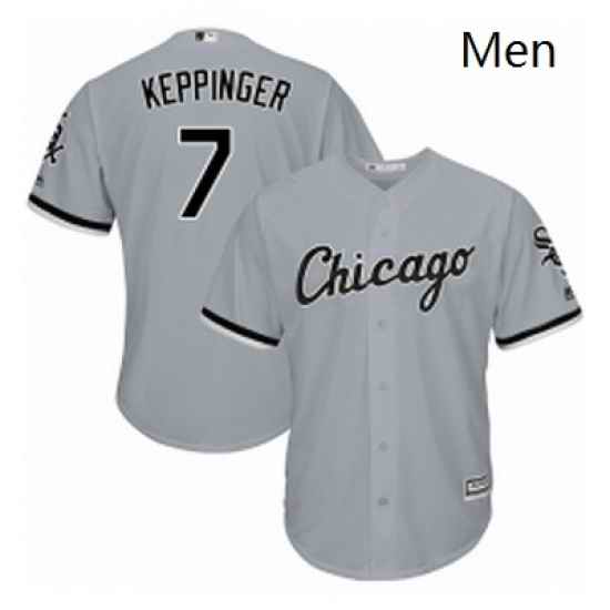 Mens Majestic Chicago White Sox 7 Jeff Keppinger Grey Road Flex Base Authentic Collection MLB Jersey
